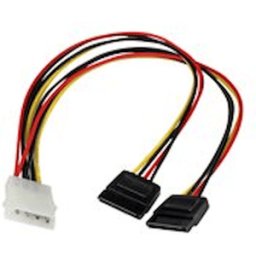 StarTech.com 12in LP4 to 2x SATA Power Y Cable Adapter - Molex