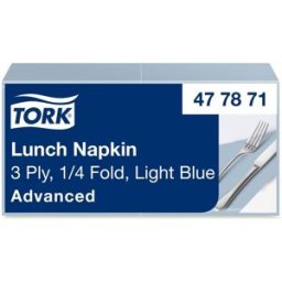 TORK Servett Lunch Mjuk 3-lags ljusblå 150/fp