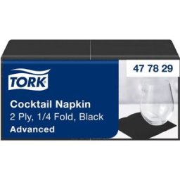 TORK Servett Cocktail 2-lags svart 200/fp