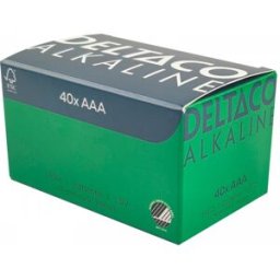Deltaco Aaa-Alkaliska Batterier 40-Pack