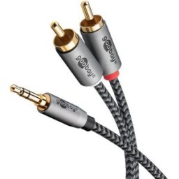 Goobay Plus stereo 3.5 mm - 2 RCA 5 meter Svart