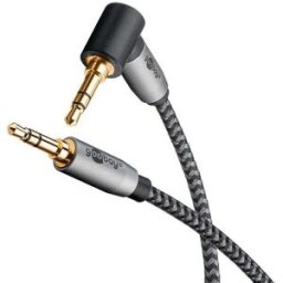 Goobay Plus 3.5 mm stereo 90 grader 0.5 meter Svart