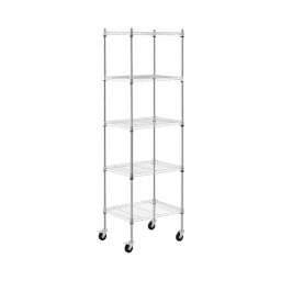 Förvaringshylla i metall - 60 x 45 x 190 cm - 50 kg - 4 hjul - Royal Catering