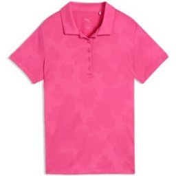 Puma Womens Floral Lace Jaquard SS Polo - Pink Opal
