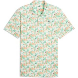 Puma Mens MATTR Deco Polo - Warm White/Melon Glow