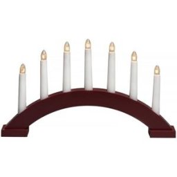 Konstsmide Elljusstake, 7 Ljus, Trä, Mörkröd
