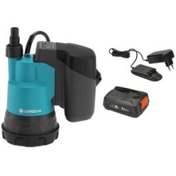 Gardena Dränkbar pump 2000/2 18V P4A, för rent vatten, komplett med batteri & laddare