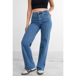 FAMME Baggy Jeans V2 Mörkblå M