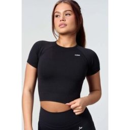 FAMME Seamless cropped t-shirt Black L