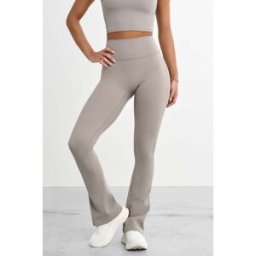 FAMME Mjuka utsvängda byxor Khaki L