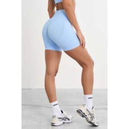 FAMME High Waist Sculpt Shorts Light Blue S