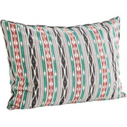 Madam Stoltz Ikat Kuddfodral 50x70 Offwhite/grön