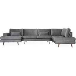 SoffaDirekt Stockholm U-Soffa Höger Velvet Edition Mörkgrå