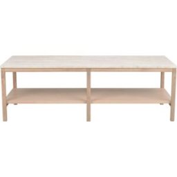 Rowico Home Orwel Soffbord Beige Travertin/vitpigmenterad Ek