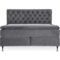 SoffaDirekt Opera 160 Sängpaket Sammet Mörkgrå
