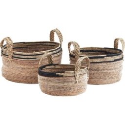 Madam Stoltz Sjögräs Korgar 3-Pack Svart