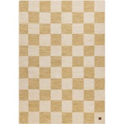 SoffaDirekt Check Ullmatta 200x300 Ockragul