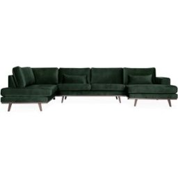 SoffaDirekt Stockholm U-Soffa Vänster Velvet Edition Grön