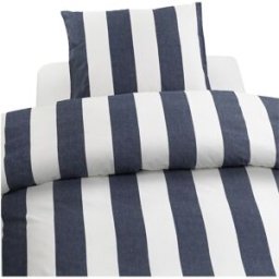 SoffaDirekt Stripe Bäddset Enkel Blå