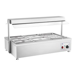 Torr bain marie - 6 GN - med kötthylla