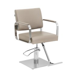 Frisörstol med fotstöd - 50–66 cm - 200 kg - Beige / silver