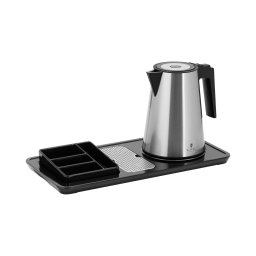 Vattenkokare med serveringsbricka -1,2 l - 1400 W - silver - Royal Catering