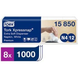 Servett TORK Xpressnap Premium N4, 2-lag, 8000/fp