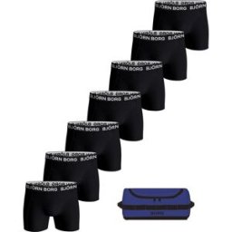 Björn Borg Men's Cotton Stretch Boxer + Wash Bag 7p Multipack 1 L