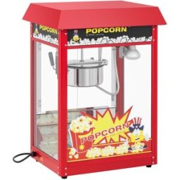 Popcornmaskin - retrodesign - 195 °C (söt) / 235 °C (salt) - röd - Royal Catering - 5 kg/h