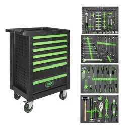 Verktygsvagn Pro JBM – Komplett med 172 verktyg (Kolfiberfinish)