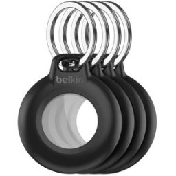 Belkin Secure Holder Airtag Waterproof Keyring, 4 Pack, Blac