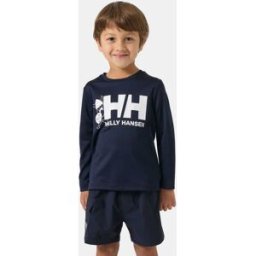 Helly Hansen HH Tech Graphic Långärmad Topp Barn Marinblå 98 White Vit98