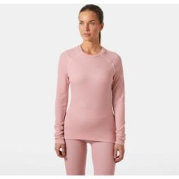Helly Hansen Dam Lifa Merino Crew Baslager I Mellanvikt Rosa S Black SvartS