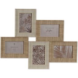 Fotoram Home ESPRIT Beige Naturell Glas polystyren Skandinavisk 67 X 2 X 44 cm