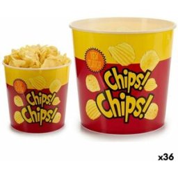 Snacksskål Leknes polypropen Tryck Pommes frites 5 L 21,5 x 20 x 21,5 cm (36 antal)