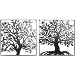 Väggdekoration DKD Home Decor Träd Metall (98 x 1 x 98 cm) (2 antal)