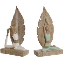 Prydnadsfigur Home ESPRIT Vit Grön Scandi 15,5 x 7,5 x 26,5 cm (2 antal)