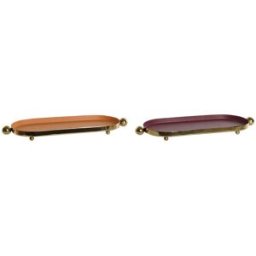Bordsdekoration DKD Home Decor Orange Magenta Gyllene Järn 35 x 13 x 3 cm (2 antal)