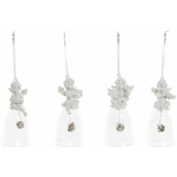 Julgranskula DKD Home Decor Harts Glas Ängel (4 pcs) (5 x 5 x 10.5 cm)