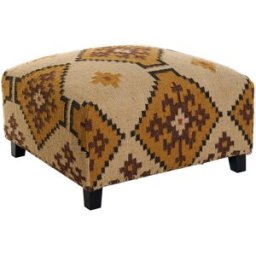 Fotpall Home ESPRIT Beige Senap 80 x 80 x 44 cm