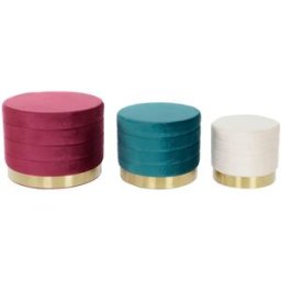 Fotpall DKD Home Decor Multicolour Trä MDF Sammet 60 x 60 x 45 cm
