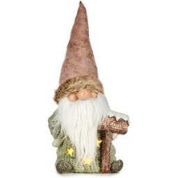 Prydnadsfigur Krist+ Vit Brun Grön Rosa Tomtenisse 21 x 58 x 27 cm
