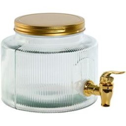 Vattendispenser Home ESPRIT Gyllene Metall Glas 17,8 x 25 x 15 cm