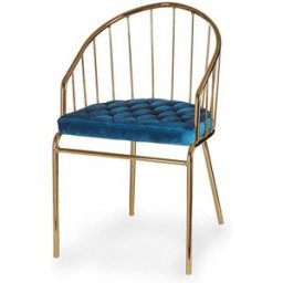 Stol Gift Decor Blå Gyllene Polyester Järn 51 x 81 x 52 cm Stänger