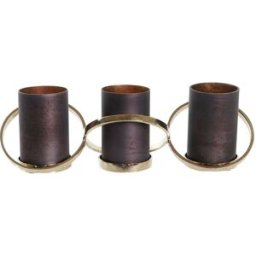Ljusstakar DKD Home Decor Glas Aluminium (20 x 7 x 6 cm) (52 x 15 x 16,5 cm)