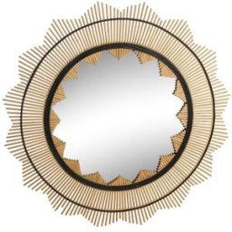 Väggspegel DKD Home Decor Brun Svart Naturell Kolonial 90 x 2 x 90 cm