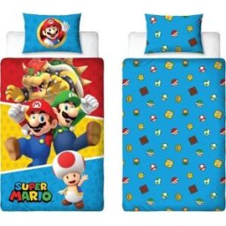 Täckslagsset Mario Bros 25 x 4 x 30 cm Multicolour Säng 140 2 Delar