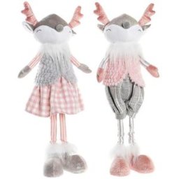 Prydnadsfigur DKD Home Decor Jul Djur Polyester Rådjur (15 x 11 x 49 cm) (2 antal)