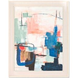 Tavla Home ESPRIT Blå Vit Abstrakt Urban 114 X 6 X 143,5 CM