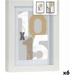Fotoram Gift Decor Vit Glas Trä MDF (6 antal)